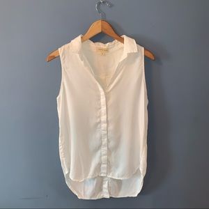 🔴Cloth & Stone White Tencel Button Up Tank Top🔴